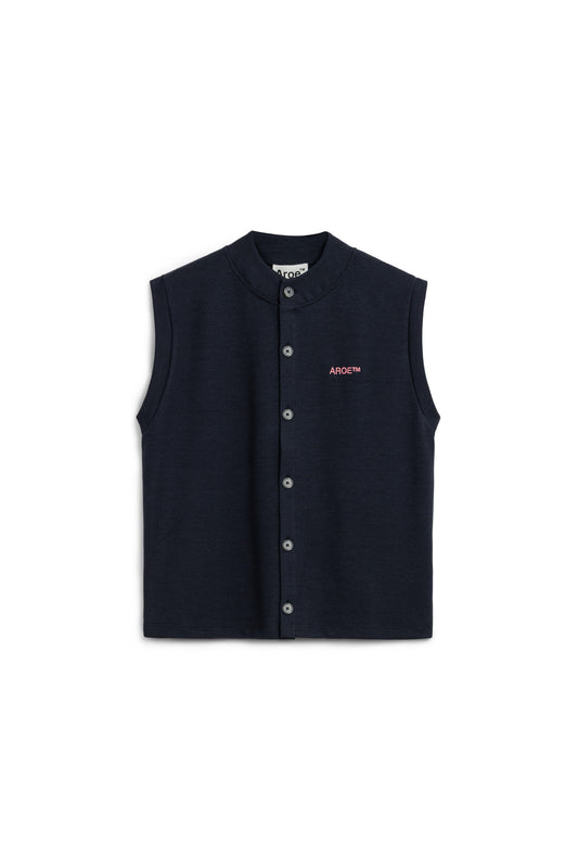 AR Navy Blue Buttoned Yelek
