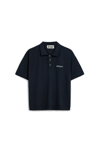 AR Siyah Ribbed Polo Tee