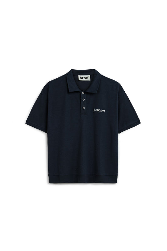 AR Siyah Ribbed Polo Tee