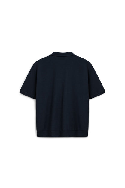 AR Siyah Ribbed Polo Tee