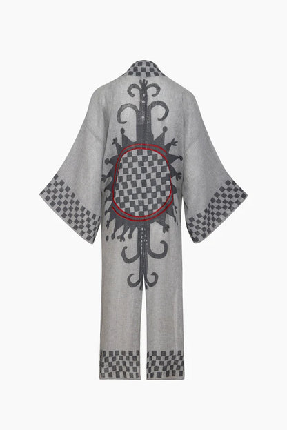 İK Dama Desenli Kimono