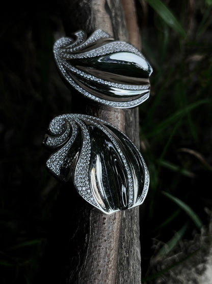 L Estia Crystal Silver Earrings