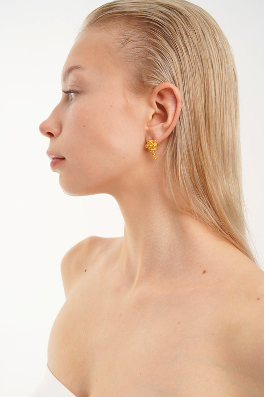 L  Ivy Drop Gold Earrings