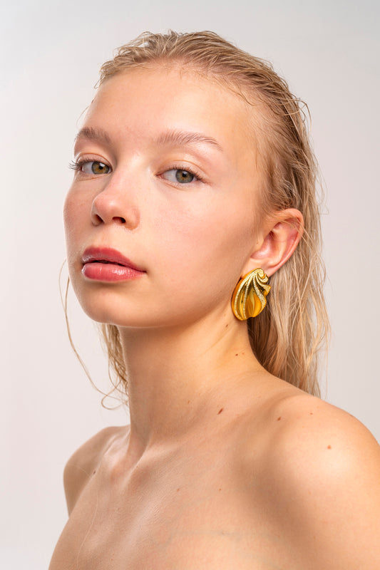 L Estia Crystal Gold Earrings
