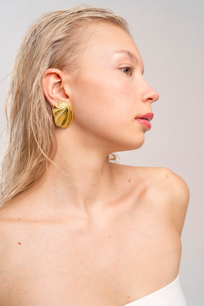 L Estia Crystal Gold Earrings