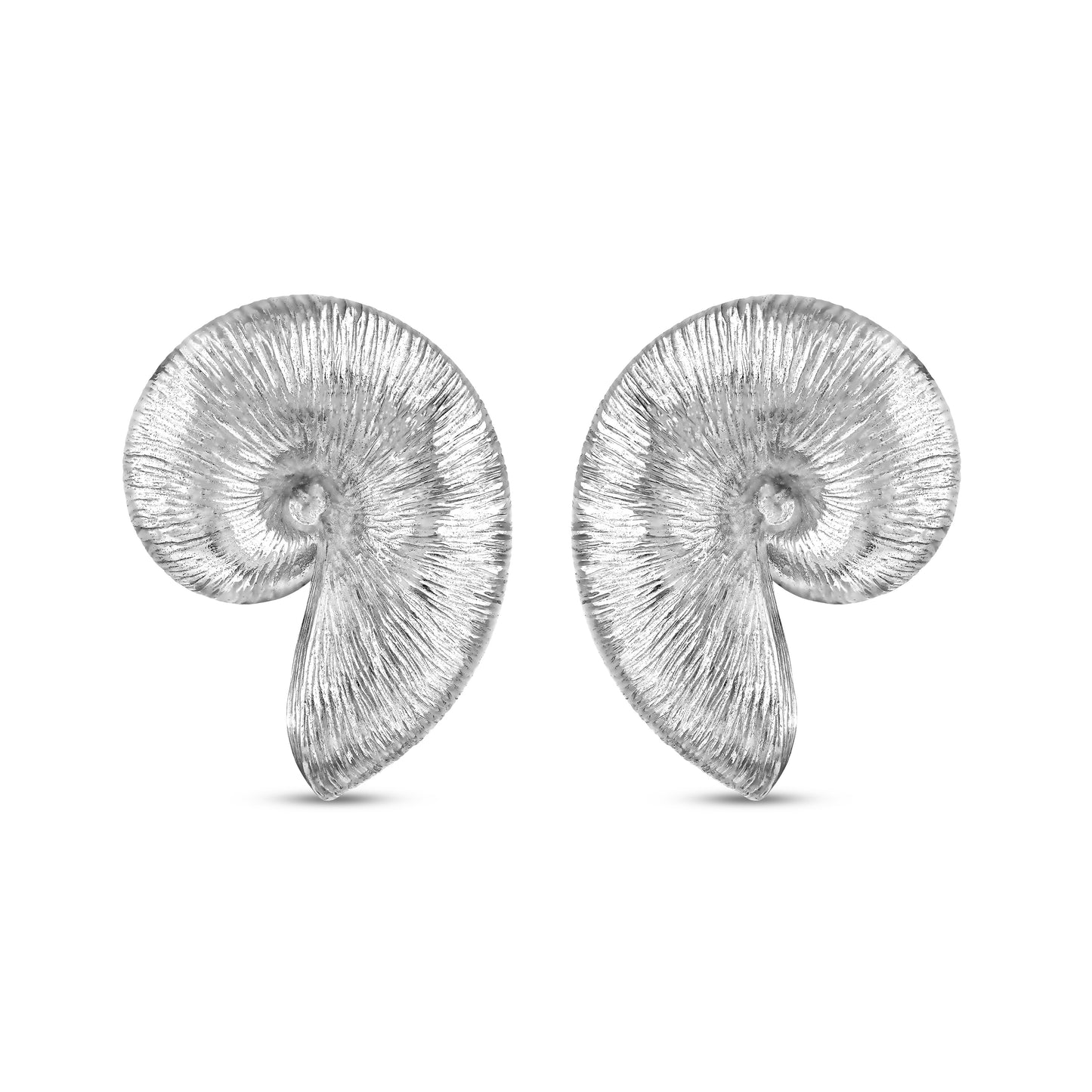 L Shell Silver Earrings