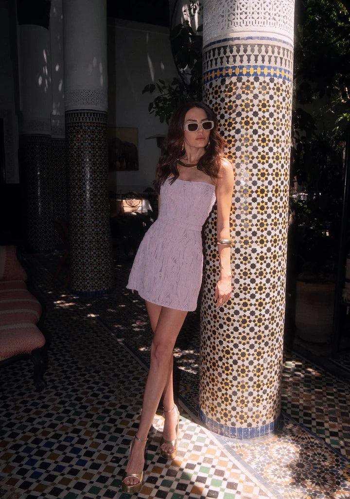 LN Clara Straplez Pembe Mini Elbise