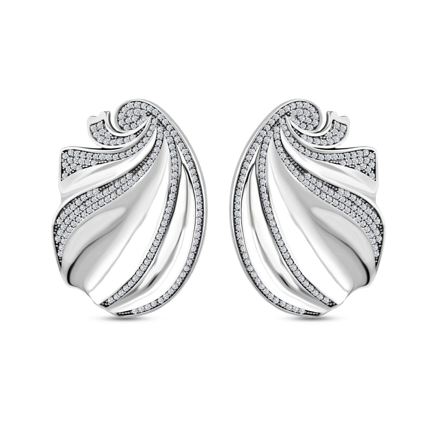 L Estia Crystal Silver Earrings