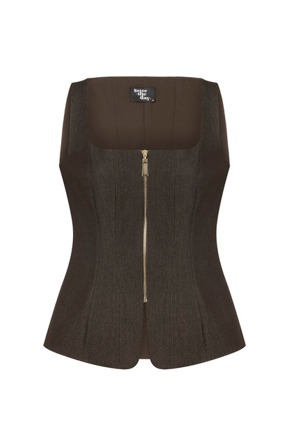 STD Lizy Kahverengi Top