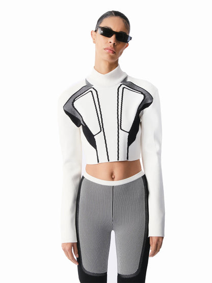 KNTLGY Justice Women Beyaz Crop Kazak