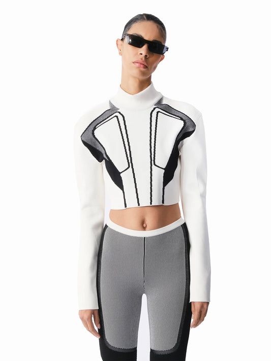 KNTLGY Justice Women Beyaz Crop Kazak