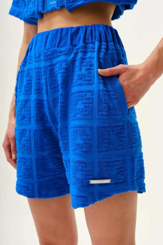 KNTLGY Unisex Mavi Havlu Şort