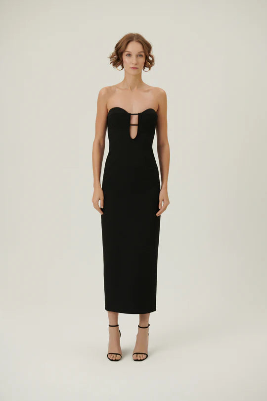 LN Midnight Charms Straplez Maxi Elbise