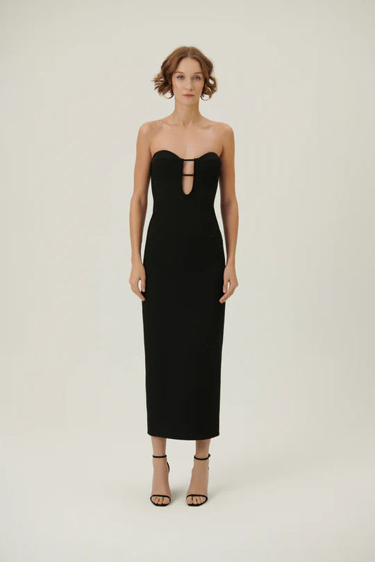 LN Midnight Charms Straplez Maxi Elbise