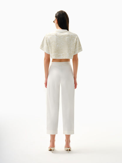 KNTLGY Fingerprint Jakarlı Crop Top