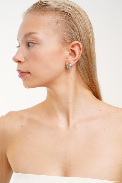 L  Ivy Drop Silver Earrings