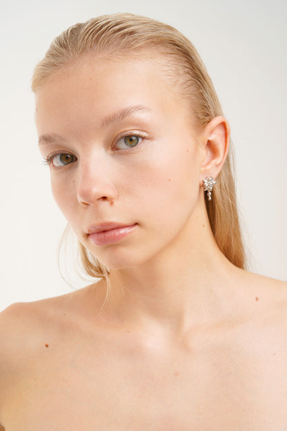 L  Ivy Drop Silver Earrings