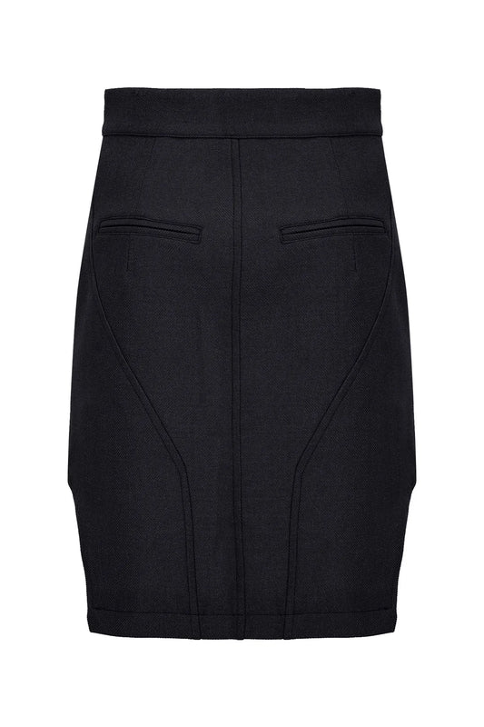 GWM Çizgili Helena-1 Siyah Etek