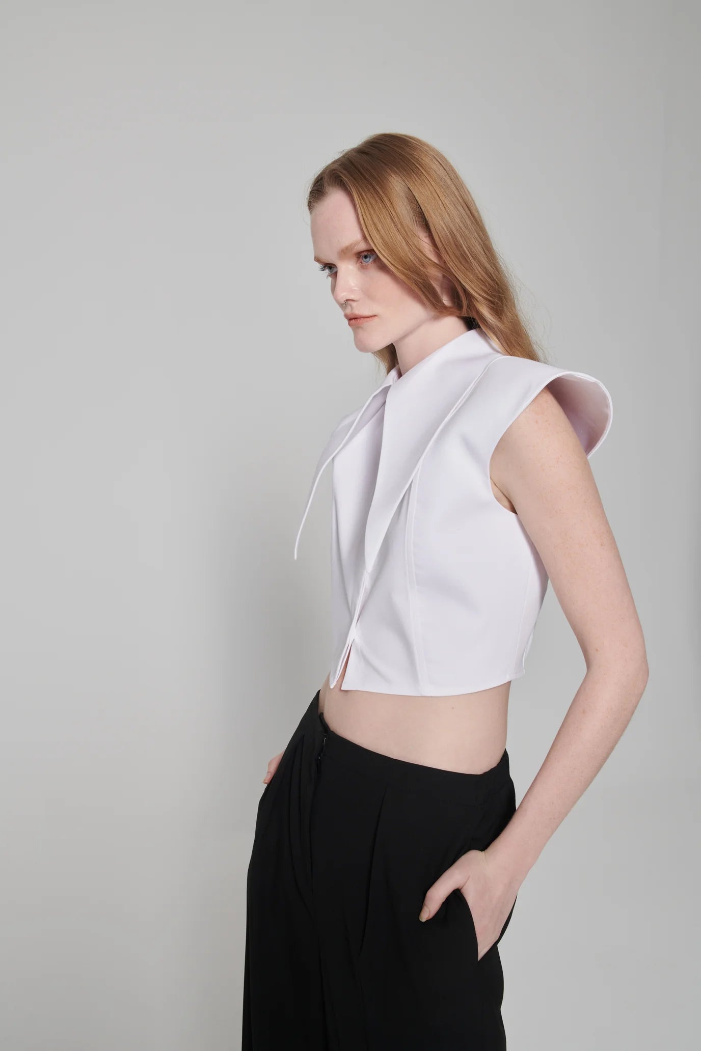 KKC Beyaz Long Collar Gömlek